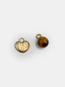 Купить Подвески на серьги из ювелирной бронзы с тигровым глазом (Дева) - Подвеска на серьги, Ювелирная бронза - 1 000 в интернет-магазине кристалл мечты в Москве