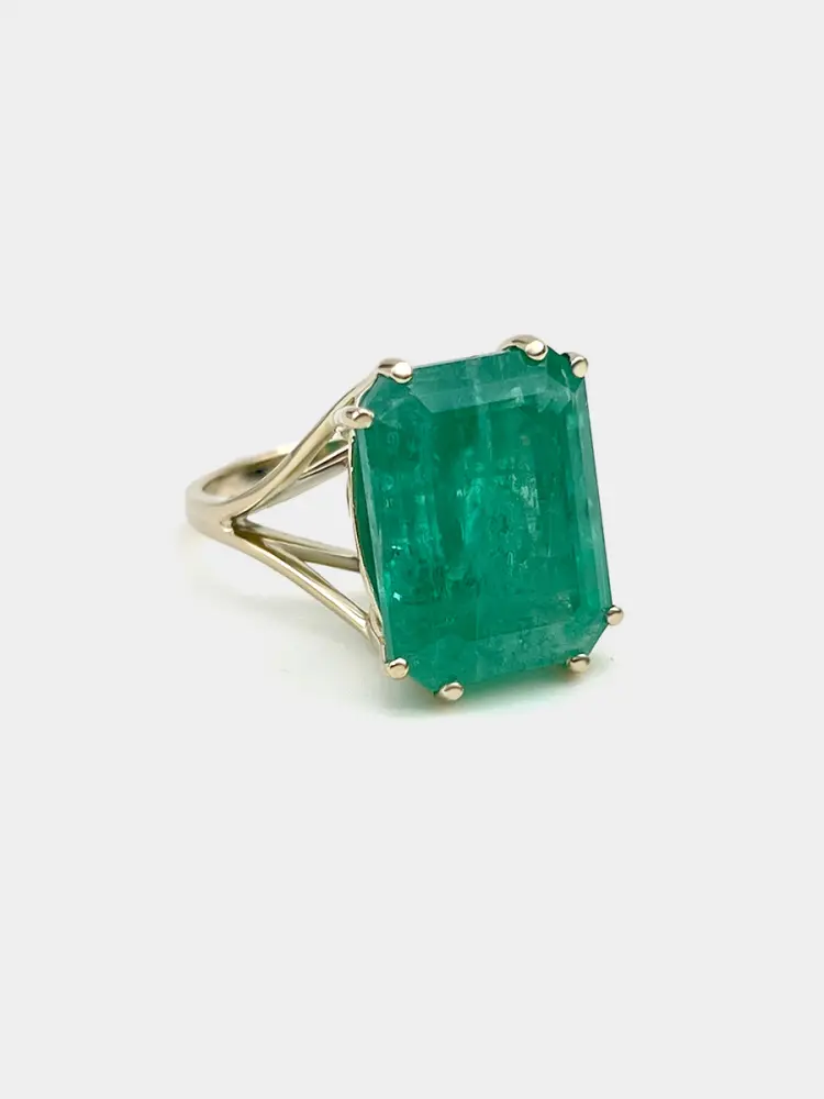 Купить Кольцо из золота с изумрудом природным - Кольцо, Золото - 585 в интернет-магазине кристалл мечты в Москве