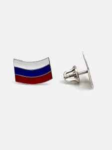 Купить Серьги-пусеты из серебра, эмаль с символикой Российского Флага - Серьги-пусеты, Серебро - 925 в интернет-магазине кристалл мечты в Москве