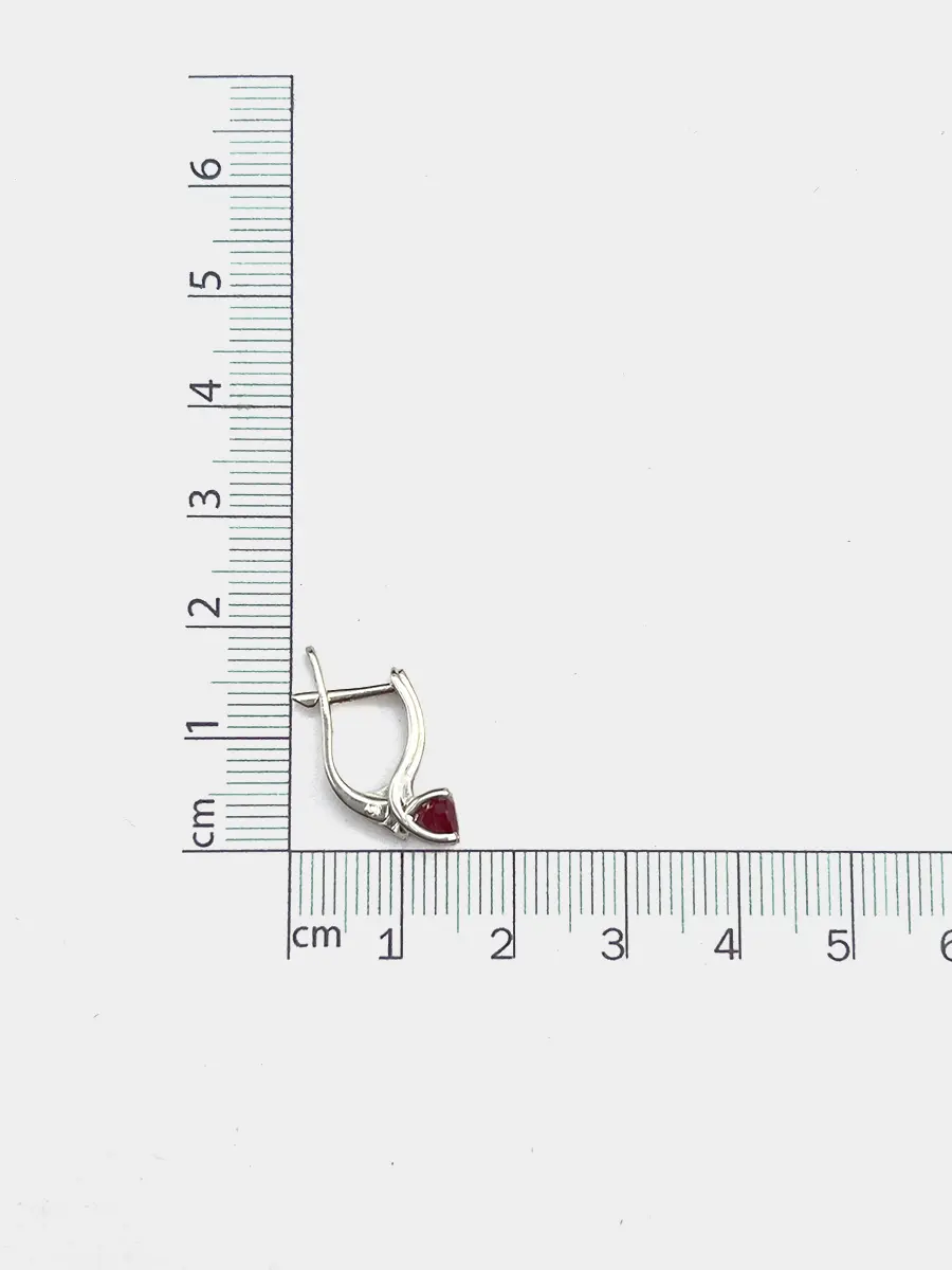 Купить Серьги из серебра с рубинами - Серьги, Серебро - 925 в интернет-магазине кристалл мечты в Москве