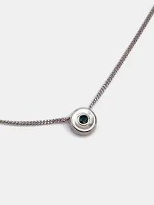 Купить Колье из серебра с изумрудом природным. Покрытие родий - Колье, Серебро - 925 в интернет-магазине кристалл мечты в Москве