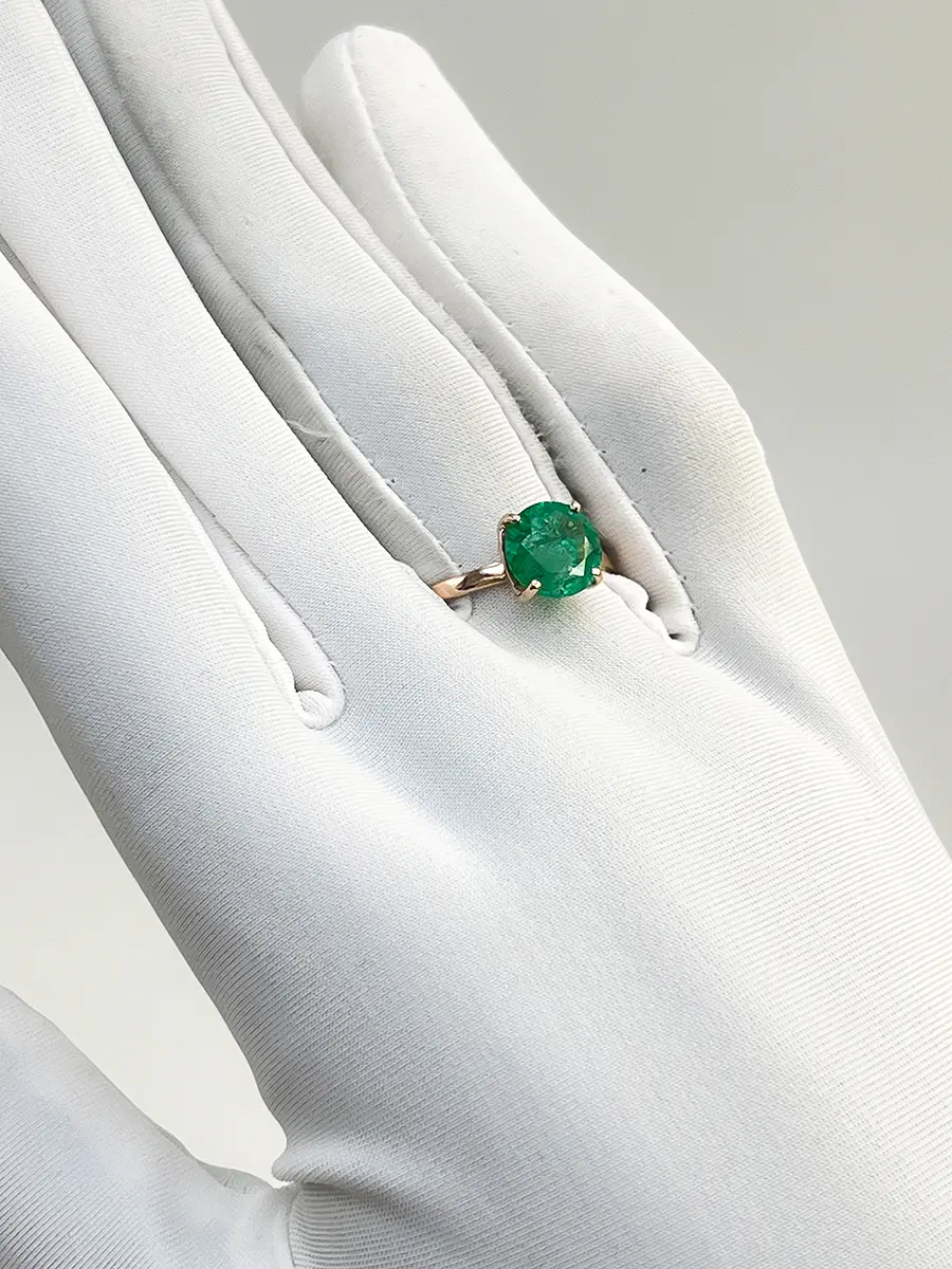 Купить Кольцо с изумрудом природным, золото 375 - Кольцо, Золото - 375 в интернет-магазине кристалл мечты в Москве