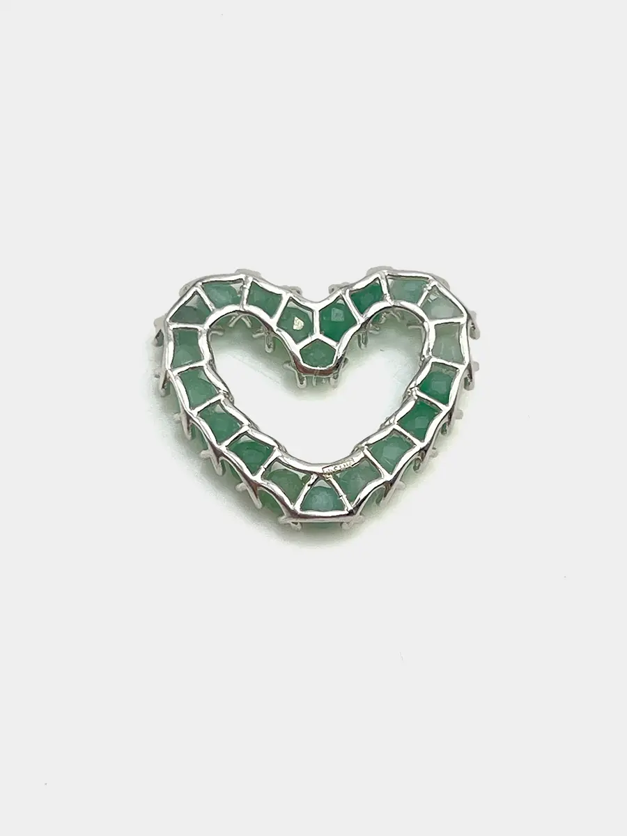 Купить Подвеска из серебра с изумрудами природным - Подвеска, Серебро - 925 в интернет-магазине кристалл мечты в Москве