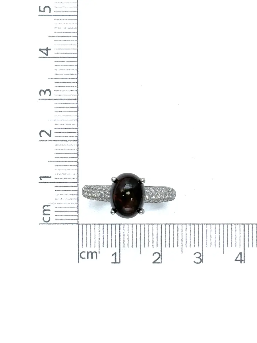 Купить Кольцо с опалом и фианитами, серебро 925, покрытие родий - Кольцо, Серебро - 925 в интернет-магазине кристалл мечты в Москве