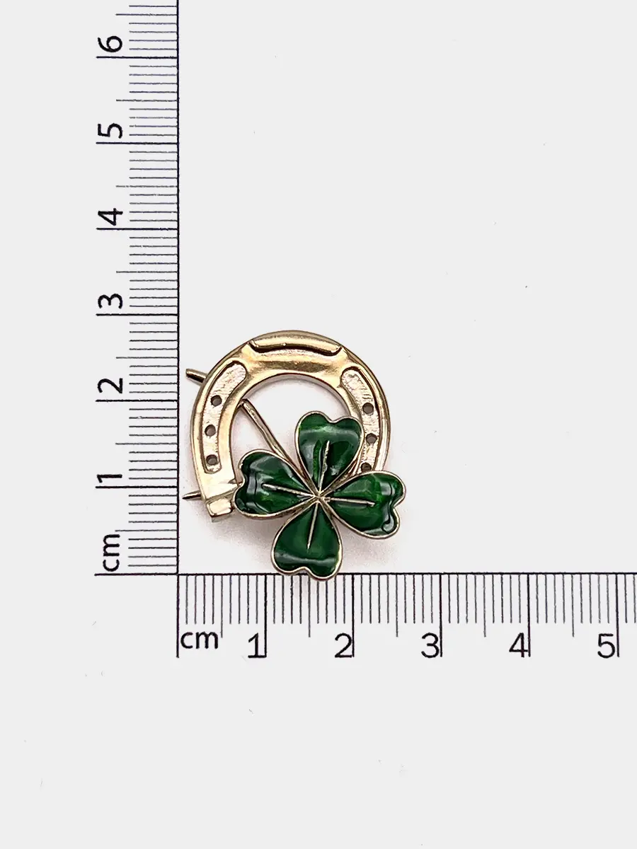 Купить Брошь "Подкова" из ювелирной бронзы с эмалью - Брошь, Ювелирная бронза - 1 000 в интернет-магазине кристалл мечты в Москве