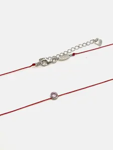Купить Колье из серебра и красной нити с сапфиром розовым. Коллекция Дарьи Мороз - Колье, Серебро - 925 в интернет-магазине кристалл мечты в Москве