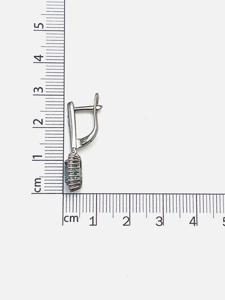 Купить Серьги из серебра с топазами и фианитами - Серьги, Серебро - 925 в интернет-магазине кристалл мечты в Москве