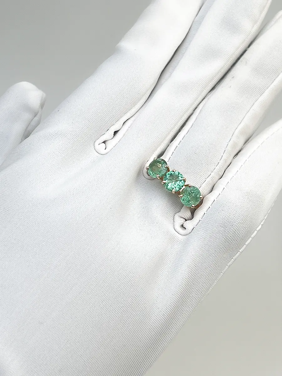 Купить Кольцо из золота с изумрудами природными - Кольцо, Золото - 585 в интернет-магазине кристалл мечты в Москве