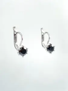 Купить Серьги из серебра с муассанитами чёрными - Серьги, Серебро - 925 в интернет-магазине кристалл мечты в Москве