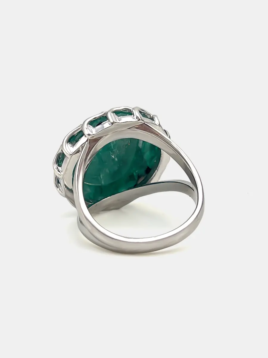 Купить Кольцо из серебра с изумрудом природным - Кольцо, Серебро - 925 в интернет-магазине кристалл мечты в Москве