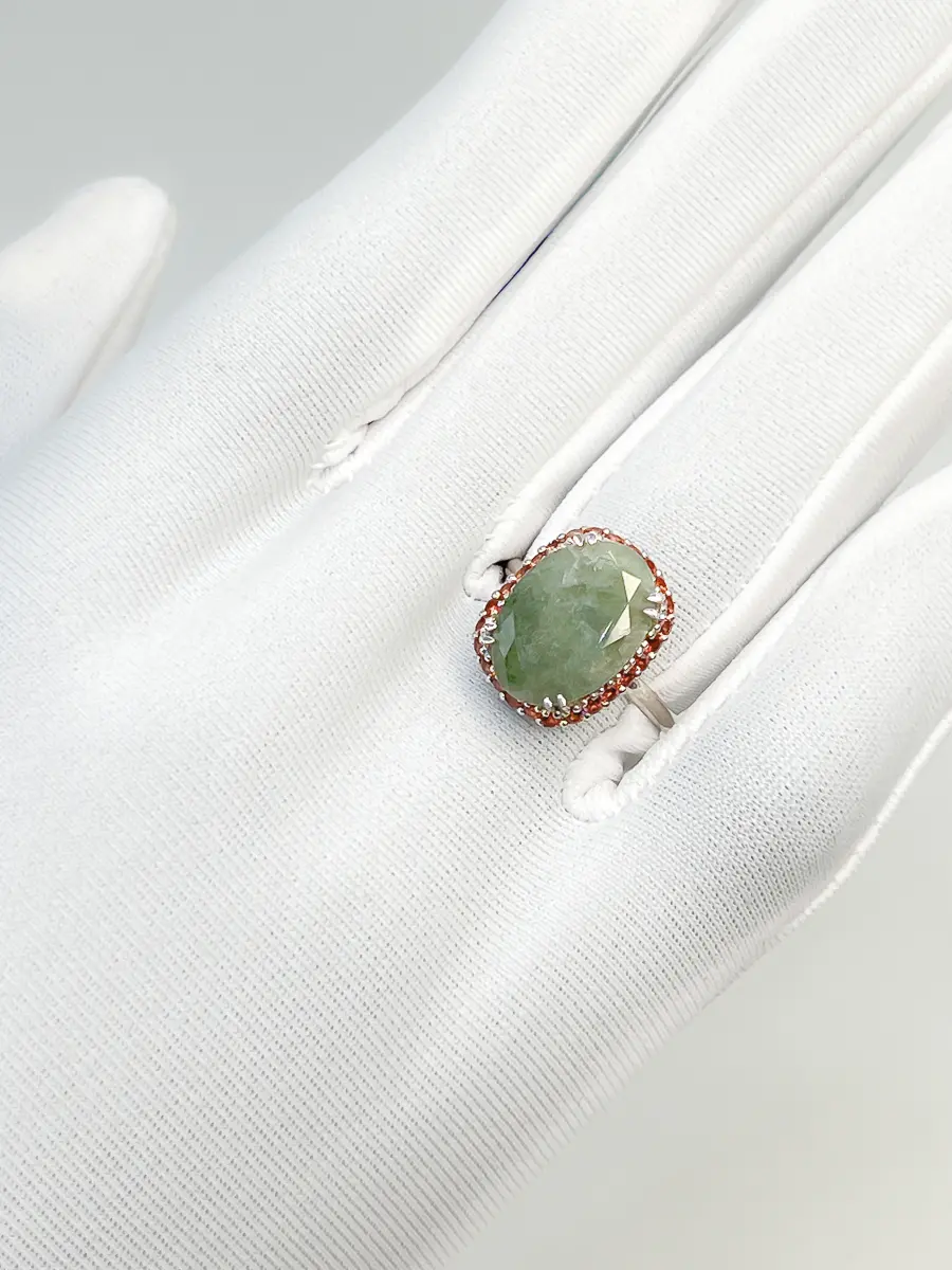 Купить Кольцо из серебра с александритом природным и гранатами - Кольцо, Серебро - 925 в интернет-магазине кристалл мечты в Москве