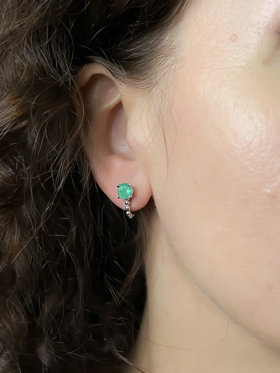 Купить Серьги из золота с изумрудами природными - Серьги, Золото - 585 в интернет-магазине кристалл мечты в Москве