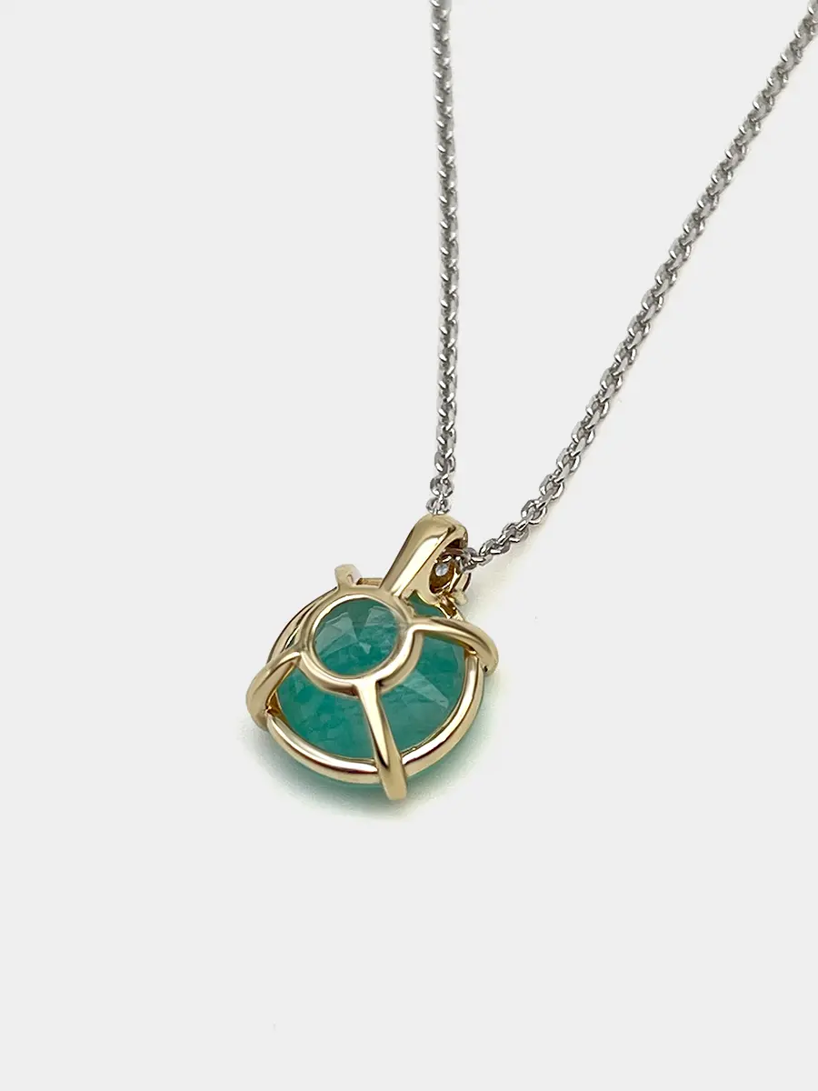 Купить Колье из серебра и золота с аквамарином и танзанитом природными - Колье, Серебро - 925/585 в интернет-магазине кристалл мечты в Москве